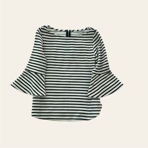 Navy & white stripe flare sleeve